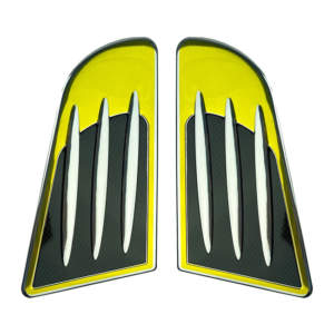 Αυτοκόλλητο Αλουμινίου Εισαγωγής Αέρα Κίτρινο-Ασημί 16×8.5cm