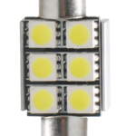 ΛΑΜΠΑΚΙΑ ΠΛΑΦΟΝΙΕΡΑΣ C5W/C10W 12V 1,44W SV8,5 36mm CAN-BUS+RADIATOR LED 6xSMD5050 PREMIUM ΛΕΥΚΟ 1ΤΕΜ