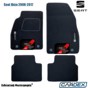 Πατάκια Αυτοκινήτου Seat Ibiza 2008-2017 Μαρκέ μοκέτα Eco-Line 4τμχ της Cardex