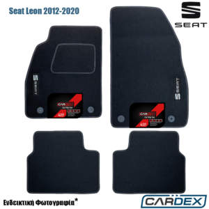 Πατάκια Αυτοκινήτου Seat Leon 2012-2020 Μαρκέ μοκέτα Eco-Line 4τμχ της Cardex
