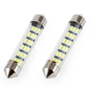 ΛΑΜΠΑΚΙΑ ΠΛΑΦΟΝΙΕΡΑΣ STANDARD FESTOON C5W 41mm - 12V - 0,7W - 5600K - 18LED (ΛΕΥΚΟ/ΨΥΧΡΟ) AMiO - 2 ΤΕΜ.