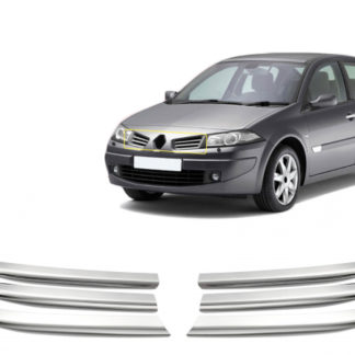 RENAULT MEGANE HB 5D/SD/SW 2004-2005 ΔΙΑΚΟΣΜΗΤΙΚΕΣ ΓΡΙΛΙΕΣ ΜΑΣΚΑΣ ΕΜΠΡΟΣ ΧΡΩΜΙΟΥ 6ΤΕΜ