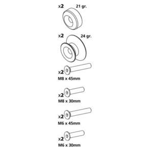 ΒΙΔΕΣ ΣΤΗΡΙΞΗΣ ΠΕΤΑΛΟΥ 6/8mm ΓΚΡΙ