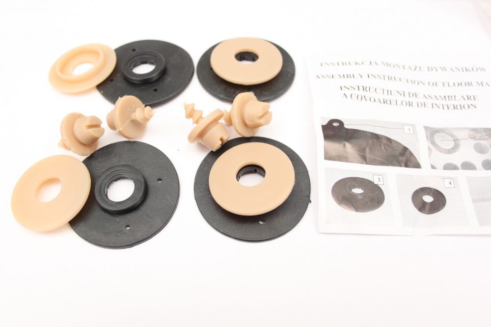 Λαστιχένια πατάκια Rezaw Plast για Hyundai Santa Fe (2007-2012) - τύπου σκαφάκι - μπεζ - 4τμχ.