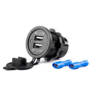 ΠΡΙΖΑ ΜΕ 2 ΘΥΡΕΣ USB 12/24V – 2x5V/2.1A Φ37mmX51mm MOD-04 AMIO
