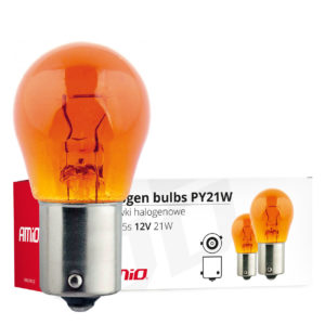 PY21W 12V 21W BAU15s ΜΟΝΟΠΟΛΙΚΟ ΠΟΡΤΟΚΑΛΙ ΠΑΡΑΚΕΝΤΡΟ (ΦΛΑΣ) ΚΟΥΤΙ​ AMIO – 10 ΤΕΜ.