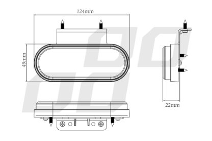 ΦΩΣ ΟΓΚΟΥ ΦΟΡΤΗΓΟΥ LED ΛΕΥΚΟ ΟΒΑΛ 10-30V 124x49x22mm ΑΔΙΑΒΡΟΧΟ OM-01-W AMIO 1ΤΕΜ.