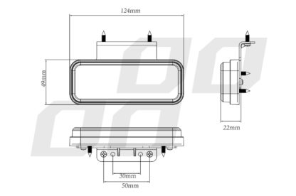 ΦΩΣ ΟΓΚΟΥ ΦΟΡΤΗΓΟΥ LED ΛΕΥΚΟ 10-30V 124x49x22mm ΑΔΙΑΒΡΟΧΟ OM-02-W AMIO 1ΤΕΜ.