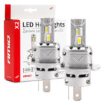 ΛΑΜΠΕΣ LED H4 10-16V 72W 6.500K 7920lm CANBUS (ΑΝΕΜΙΣΤΗΡΑΚΙ) X2 SERIES AMIO - 2ΤΕΜ.