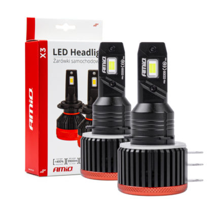 ΛΑΜΠΕΣ LED H15 9-16V 90W 6.500K 9900lm CANBUS ΜΕ ΑΝΕΜΙΣΤΗΡΑΚΙ X3 SERIES AMIO - 2ΤΕΜ.