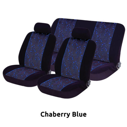 Καλύμματα ΣΕΤ Universal με Αποσπώμενο Κεφαλάρι (Βελούδο) JACQUARD 6 τμχ - Chaberry Blue