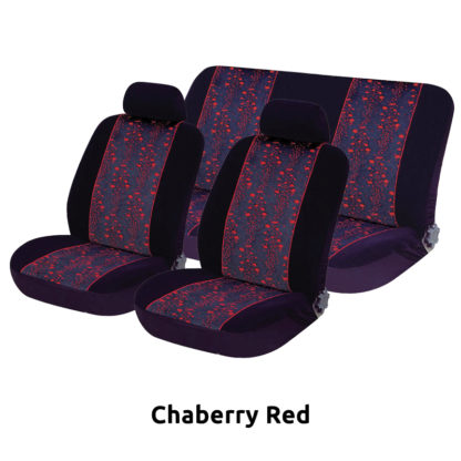Καλύμματα ΣΕΤ Universal με Αποσπώμενο Κεφαλάρι (Βελούδο) JACQUARD 6 τμχ - Chaberry Red