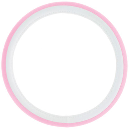 Κάλυμμα Τιμονιού Αυτοκινήτου Δερματίνη Girly Small-Medium ροζ-λευκό 37 - 39cm 1 Τεμάχιο
