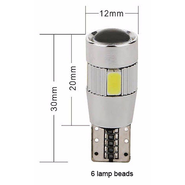Λάμπες T10 6 Led Canbus 600407 2Τμχ