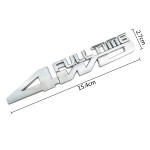 Αυτοκόλλητο Σήμα Χρωμίου 3D "4WD" 15.4×2.7cm 1Τμχ