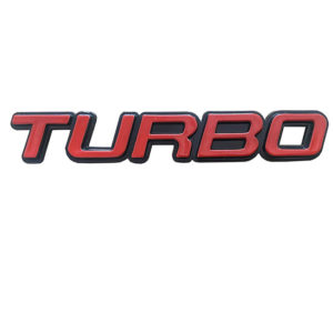Αυτοκόλλητο Σήμα "Turbo" Κόκκινο – Μαύρο 11.5×1.8cm 1Τμχ