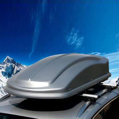 Μπαγκαζιέρα Οροφής Αυτοκινήτου Space 630lt Ασημί Γυαλιστερή Με Διπλό Άνοιγμα