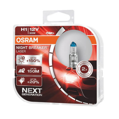 ΛΑΜΠΑ H1 NIGHT BREAKER LASER 55W 12V +150% 64150NL-HCB OSRAM