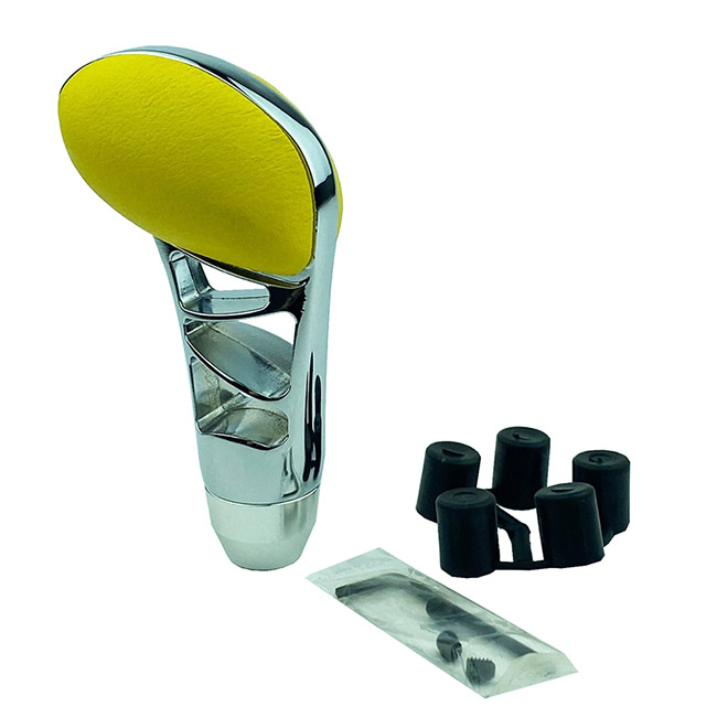 Πόμολο Λεβιέ Ταχυτήτων Με 3 Τρύπες Κίτρινο-Νίκελ