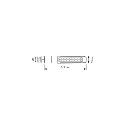 ΦΛΑΣ MOTO ΠΙΣΩ 12V SMD LED ΜΑΥΡΟ 3 ΧΡΗΣΕΩΝ (ΘΕΣΕΩΣ /ΦΛΑΣ/ΣΤΟΠ) 91x15mm LAMPA - 2 TEM.