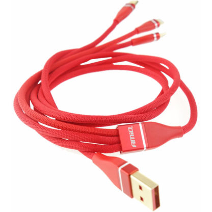 Καλώδιο Φόρτισης Και Μεταφοράς Δεδομένων USB Amio (02178) 3 In 1 UC-7 3.1A 1.2m 1Τμχ