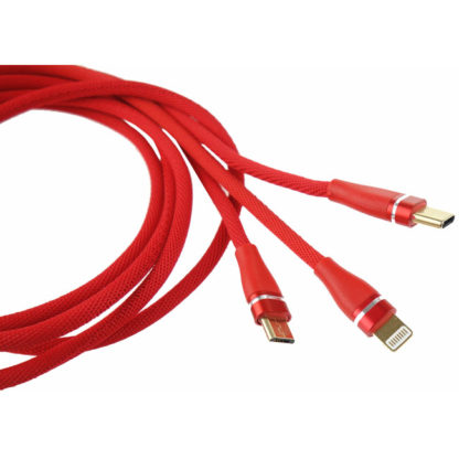 Καλώδιο Φόρτισης Και Μεταφοράς Δεδομένων USB Amio (02178) 3 In 1 UC-7 3.1A 1.2m 1Τμχ