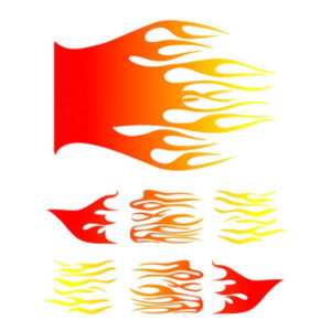 Aυτοκόλλητα Φλόγες σε κόκκινο χρώμα kit – Lampa – 7 τεμ.