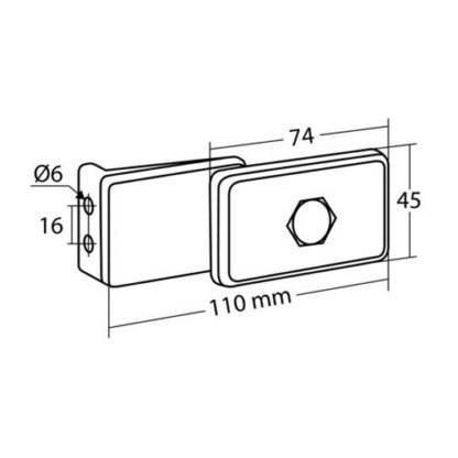 ΠΛΑΙΝΟ ΦΩΣ 110x45mm 12/24V ΛΕΥΚΟ