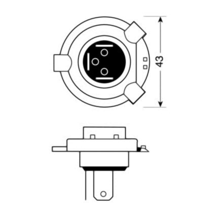H4 ΑΛΟΓΟΝΟΥ 12V/60-55W P43t