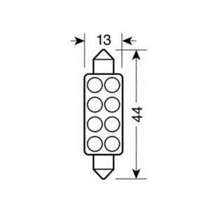 ΛΑΜΠΑΚΙ ΠΛΑΦΟΝΙΕΡΑΣ 8 LED 13x44mm