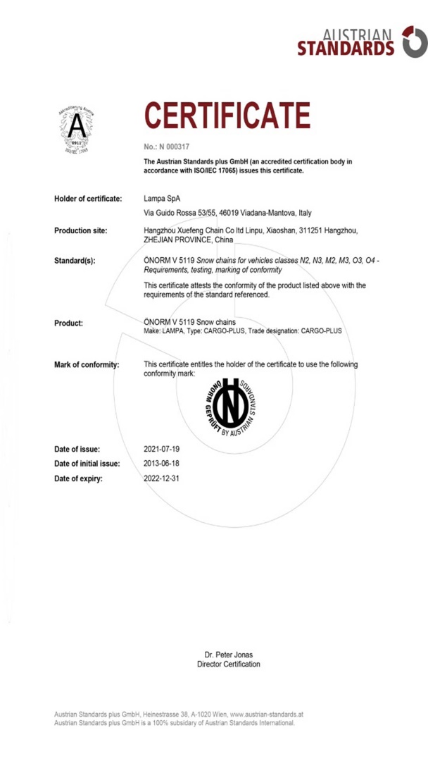 ΑΛΥΣΙΔΕΣ ΧΙΟΝΙΟΥ ΦΟΡΤΗΓΟΥ CARGO PLUS GR30 LAMPA - 2 ΤΕΜ.