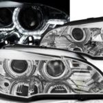 Φανάρια εμπρός angel eyes για BMW X5 (2007-2010) - 3D Design , με λάμπες (Η1) - σετ 2τμχ.
