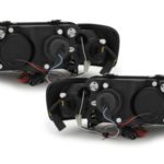 Φανάρια εμπρός angel eyes για Audi A3 (1996-2000) - μαύρα , με λάμπες (Η1) - σετ 2τμχ.