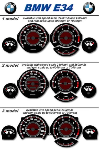 Φωτιζόμενα όργανα κοντέρ για BMW E34 (1985-1995)