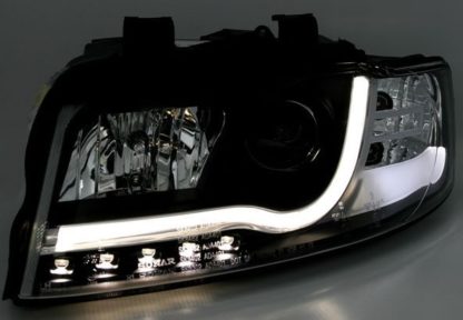 Φανάρια εμπρός led Lightbar Design για Audi A4 B6 (2001-2004) -μαύρα , με λάμπες (Η1) - σετ 2τμχ.