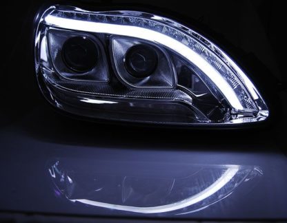 Φανάρια εμπρός led lightbar design για Mercedes S-Class (1998-2005) , με λάμπες (Η1) - σετ 2τμχ.