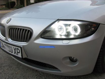 Φανάρια εμπρός angel eyes για BMW Z4 (2003-2009) - CCFL , μαύρα , με λάμπες (Η1) - σετ 2τμχ.