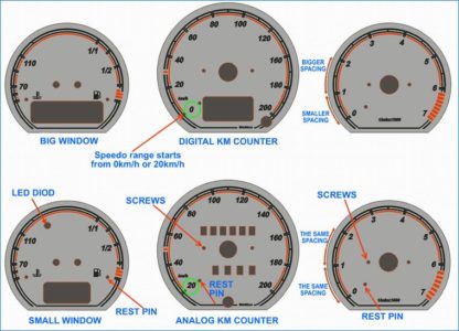 Φωτιζόμενα όργανα κοντέρ για Vw Passat B3,B4 - design 1