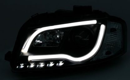 Φανάρια εμπρός led Lightbar Design για Audi A3 (2003-2008) - chrome , με λάμπες (Η1) - σετ 2τμχ.