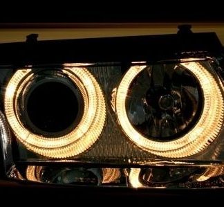 Φανάρια εμπρός angel eyes για Vw Passat 3Β/B5 (1997-2000) - chrome , χωρίς λάμπες (Η7) - σετ 2τμχ.