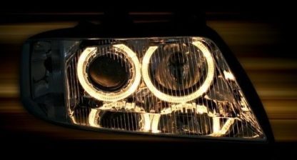 Φανάρια εμπρός angel eyes για Audi A6 (1997-2001) / Allroad 1999-2005 - μαύρα , χωρίς λάμπες (Η7) - σετ 2τμχ.