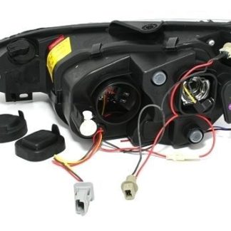 Φανάρια εμπρός angel eyes για Peugeot 206 , μαύρα , χωρίς λάμπες (Η7) - σετ 2τμχ.