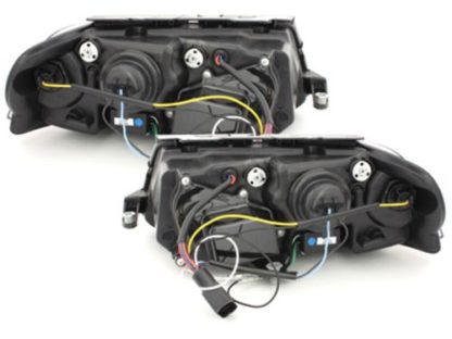 Φανάρια εμπρός led για Vw Passat B5.5 (2001-2005) - μαύρα , με λάμπες (Η1) - σετ 2τμχ.