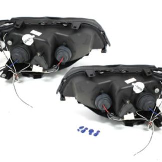 Φανάρια εμπρός angel eyes για BMW X5 (1999-2003) - black , με λάμπες (Η1) - σετ 2τμχ.