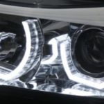 Φανάρια εμπρός 3D angel eyes για BMW X5 (1999-2003) - μαύρα , χωρίς λάμπες (Η7) - σετ 2τμχ.