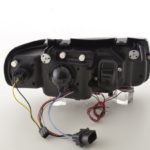 Φανάρια εμπρός angel eyes για Vw Polo 6N (1994-1999) - chrome , με λάμπες (Η1) - σετ 2τμχ.