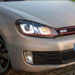 Φανάρια εμπρός angel eyes για Vw Golf 6 - με design Vw Golf 7 , με λάμπες (Η1) - σετ 2τμχ.