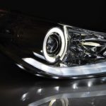 Φανάρια εμπρός angel eyes για Hyundai Elantra (2011+) - chrome , με λάμπες (Η1) - σετ 2τμχ.