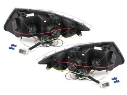 Φανάρια εμπρός led angel eyes για BMW E90(2005-2008) - black , με λάμπες (Η1) - σετ 2τμχ.