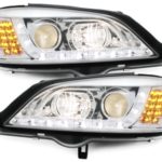 Φανάρια εμπρός led για Opel Astra G (1998-2004) - chrome , με λάμπες (Η1) - σετ 2τμχ.
